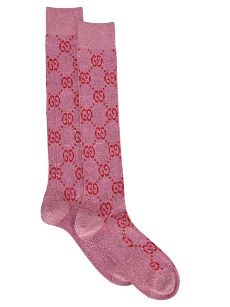 pink and black gucci socks